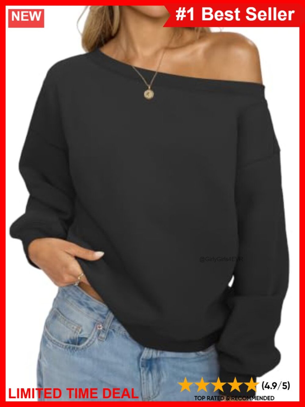 Fleece Off Shoulder Cropped Sweatshirt Asymmetrical Pullover Top
